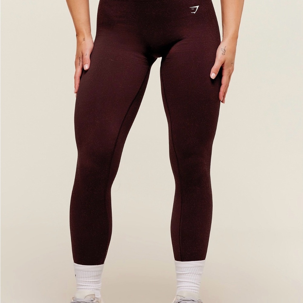 NEW Gymshark Adapt Fleck x Whitney Seamless Leggings Cherry Purple/Rich Maroon